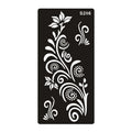 Semi-permanent hollow tattoo template sticker with geometric Southeast Asian design on water transfer paper.