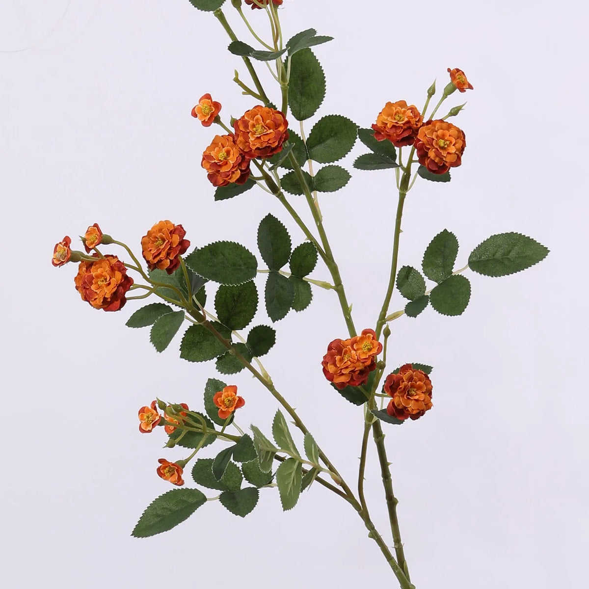 Artificial multi-head small rose ornament in silk fabric, available in five colours for wedding and photography use
