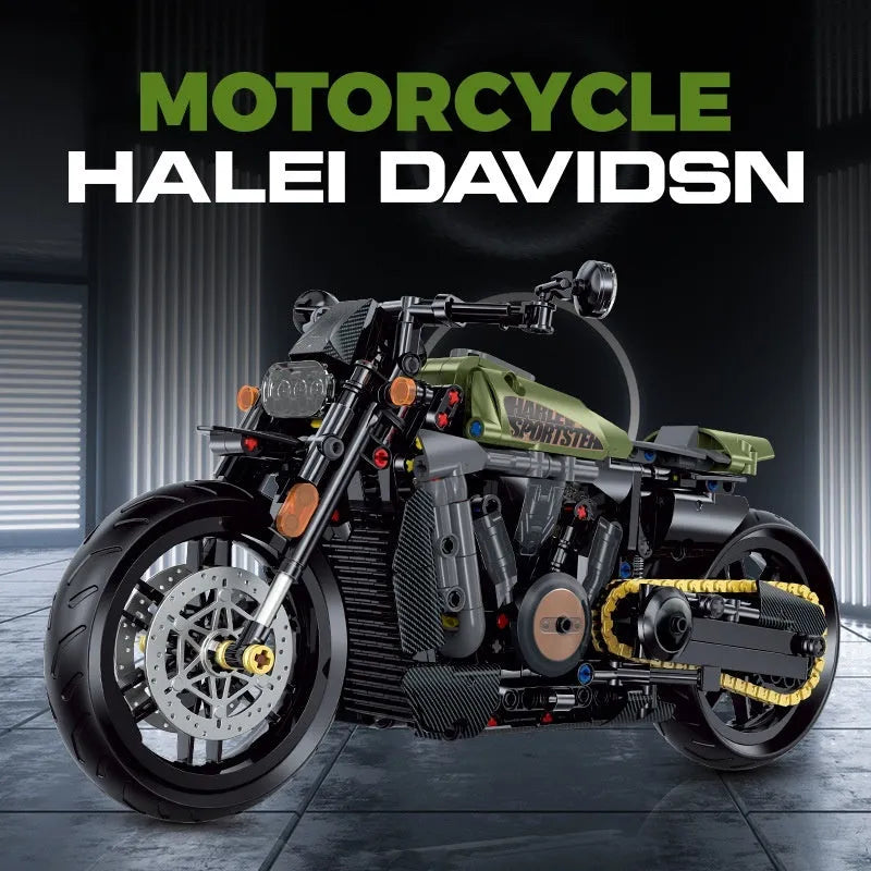 1:8 H2R motorcycle building blocks toy model made from small-particle plastic in a colour box for teenagers aged 7-14