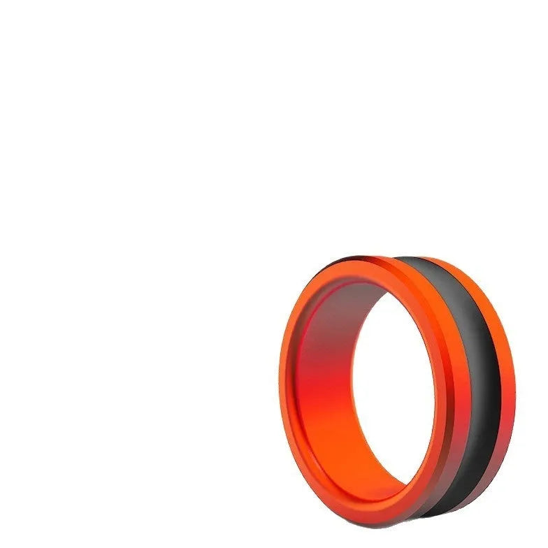 Orange alloy fishing hand guard tool with pull loop for non-slip fish handling