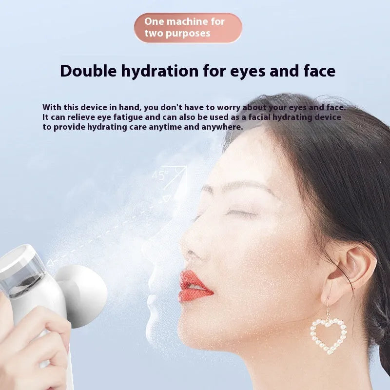 White portable rechargeable eye compress device with included eye mask and data cable
