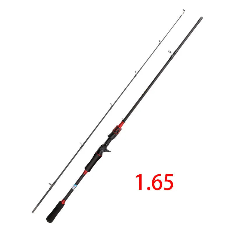 1.8m carbon fibreglass long-range fishing rod in blue on beach for sea surf casting, two-section design