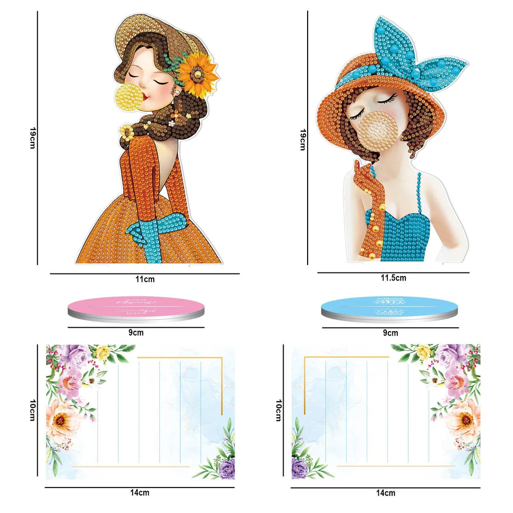 American-style handmade diamond painting desktop note clip decorative set with frameless construction