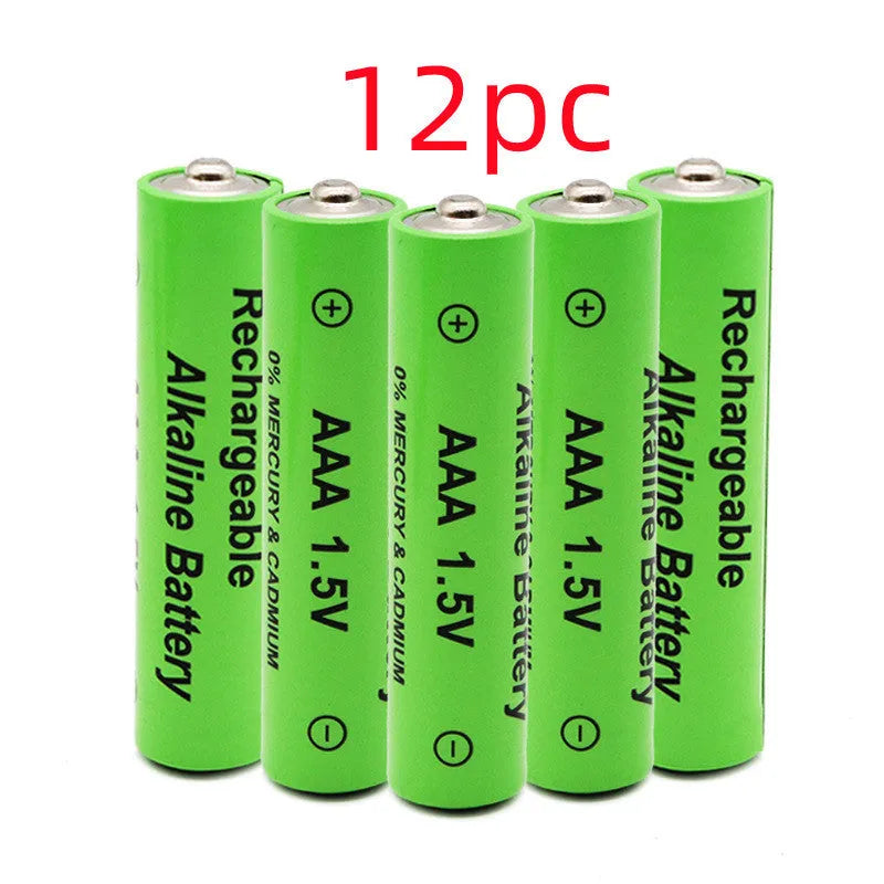 Pack of five 3000mAh AA size 1.5V alkaline rechargeable batteries