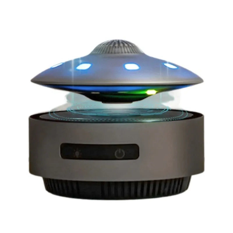 Automatic lifting magnetic levitation Bluetooth speaker floating above its base