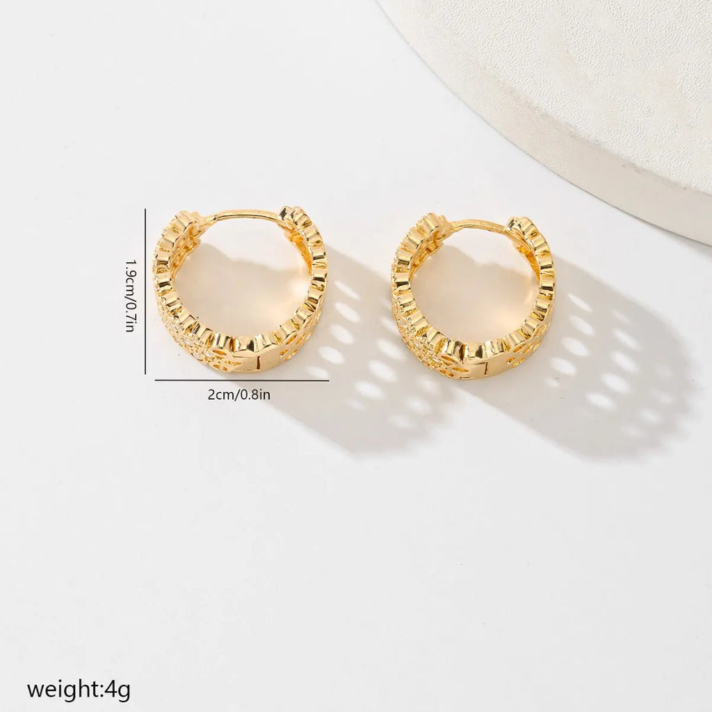 Pair of copper earrings for women in colour HYL407010 with an all-matching style