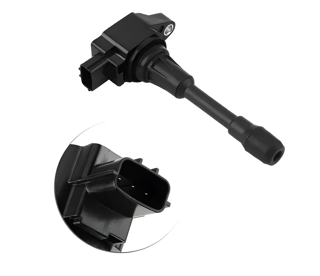 Black ignition coil for Nissan 4-cylinder engines model 22448JA00C