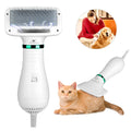White pet electric hair dryer comb for dogs and cats with two-speed airflow and 2m power cord