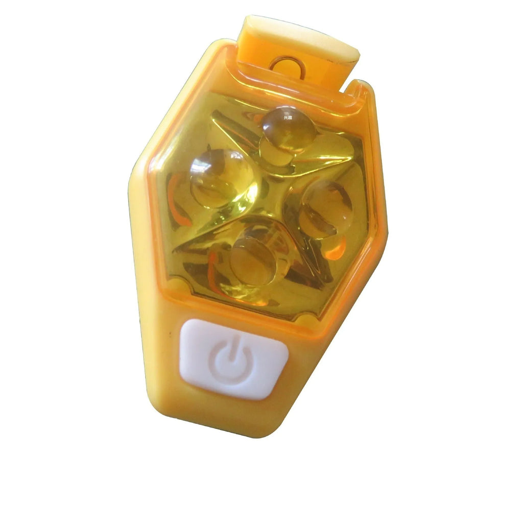 LED diamond night running lamp with clip, shown in multi-colour options for jogging and dog walking