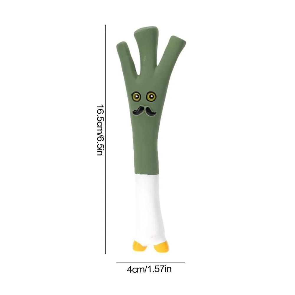 Latex vegetable dog chew toys with cartoon onion and eggplant designs