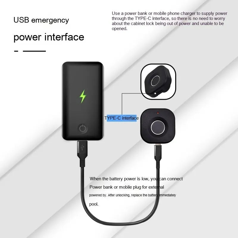 FO40S black fingerprint lock for drawer, wardrobe, office file cabinet and dressing cabinet