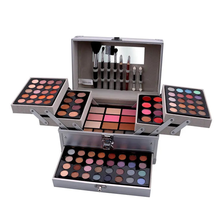 Lip pencil blush combination makeup set with lip gloss, eye shadow, brush, 25x16x15.5cm, GM17290