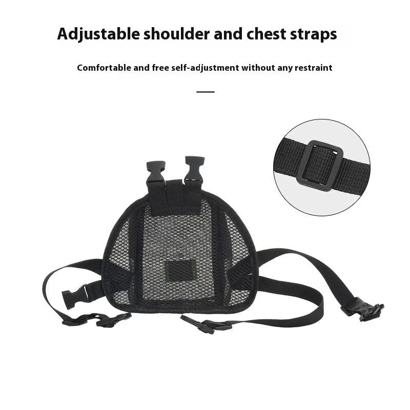 Solid colour dog backpack canvas storage bag in breathable polyester fabric