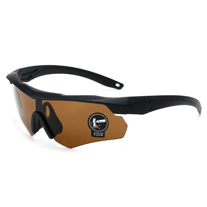 Outdoor cycling sports goggles with semi-rimless PC frame for wind and dust protection