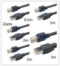 Cat6 gigabit double-shielded Ethernet network cable in black or green, available in lengths from 0.2m to 100m