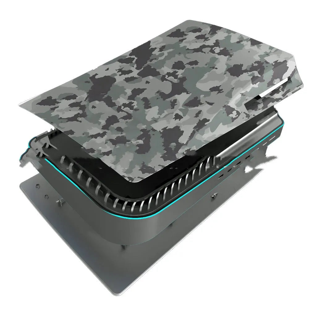 PS5 camouflage shell with cooling hole, ABS cover, 43 x 28 x 5.5 cm, P5 1.0 CD ROM Board