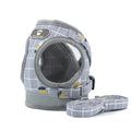Reflective dog leash traction belt with strips made of polyester in grey colour