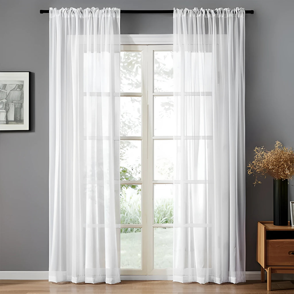 Black modern simple cotton linen vertical curtains with light transmission, dimensions 150x250cm