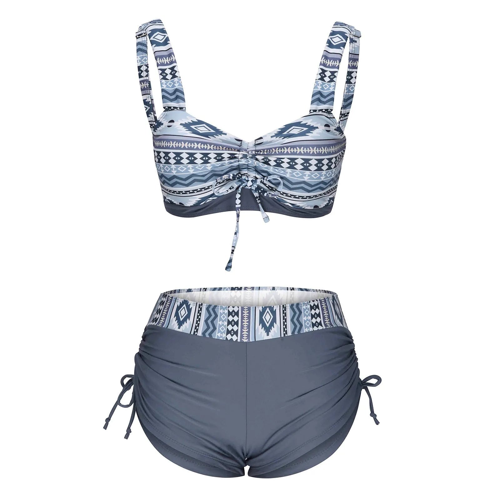 Women's bikini split swimsuit without chest pad in picture colour