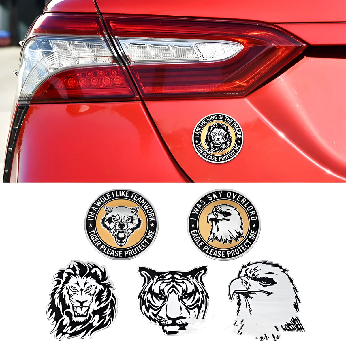 Aluminium car body sticker with animal designs for vehicle appearance modification