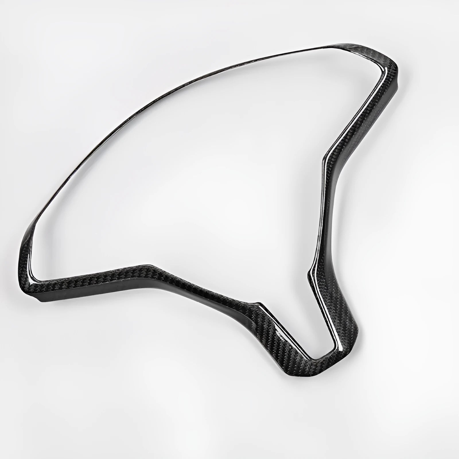 Black carbon fibre colour steering wheel decorative trim frame for Tesla Model S