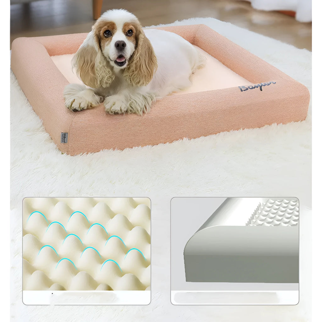 Cloth cat pet bed with removable washable cover in grey, pink, warm yellow, or fruit green, sizes S M L