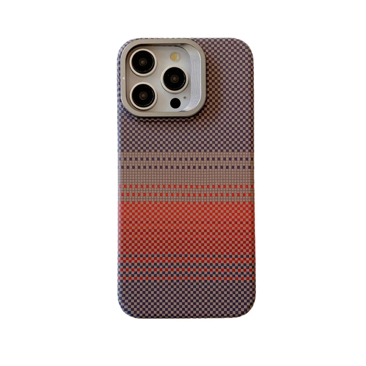 Magnetic phone case with metal lens holder and bracket for iPhone 14 Pro in Sunset Orange colour