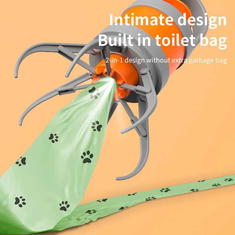 Portable plastic dog waste toilet holder with garbage bag roll, 310g pet cleaner for dog walks