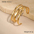 Women's geometric stainless steel bracelet with simple opening clasp in gold or steel colour