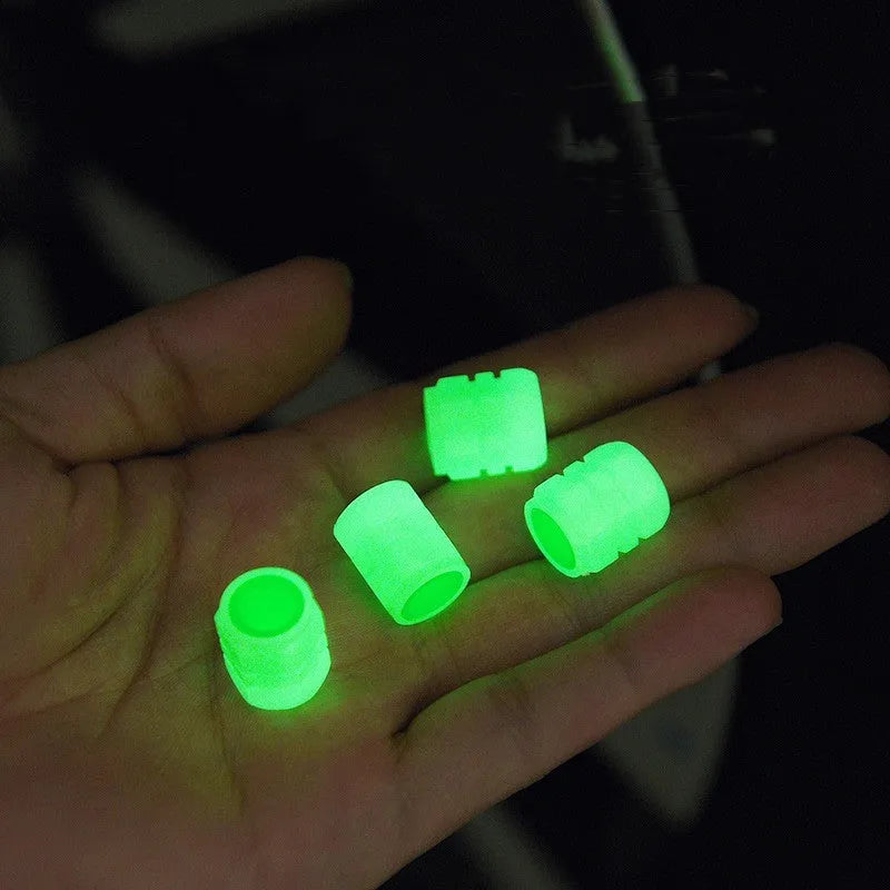 Rubber luminous car valve caps with 16mm diameter for general vehicle tyres