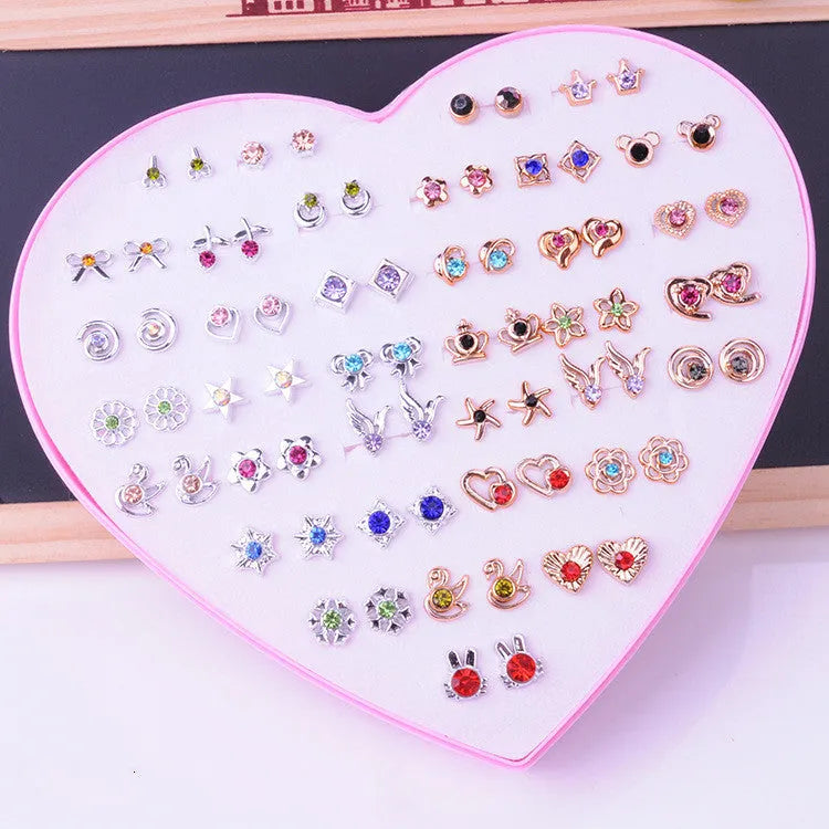 Children's earring set for little girls in Japanese and Korean style with soft pottery and Colour24 options.