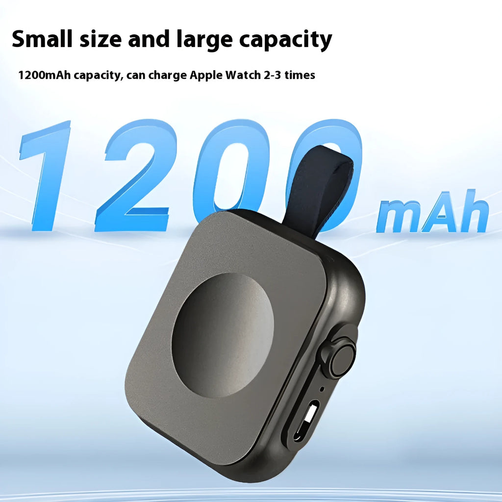 Mini magnetic wireless power supply in gun colour, black, or white, 2.5W output, fixed charger.