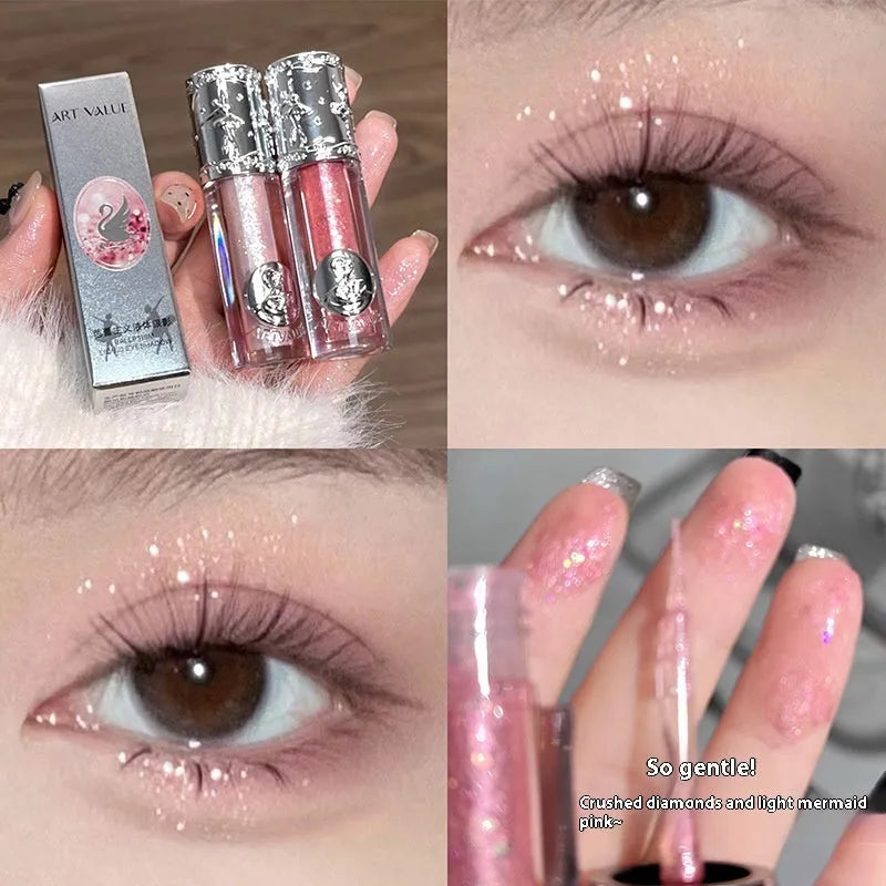 Ballet liquid eye shadow set showing five colour options with applicator
