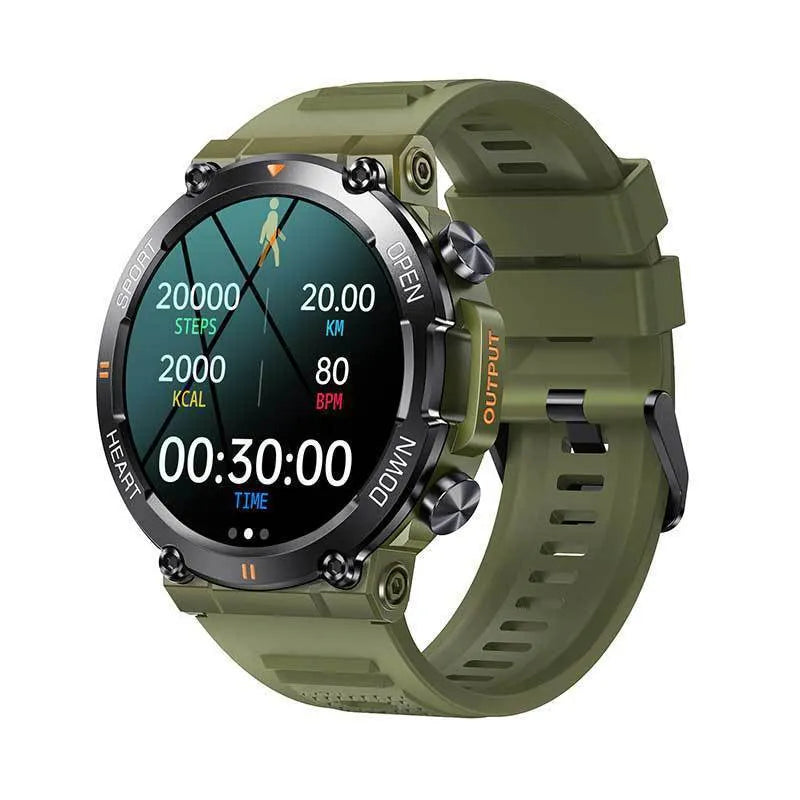 Smart watch with IPS screen and touch button, black gray or green colour options