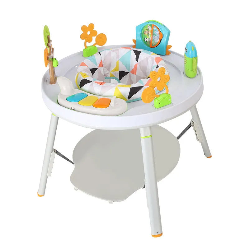 Three-in-one baby jumping chair with bouncing rack and interactive development toys