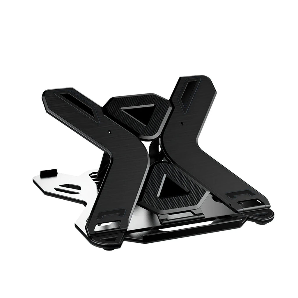 Laptop bracket lifting stand in black or white with radiator design and optional rotation