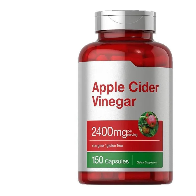 Apple vinegar dietary supplement capsules bottle containing 150 tablets