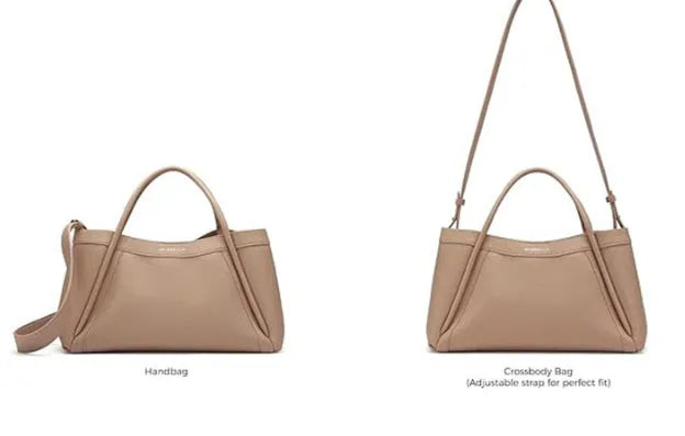 Khaki PU lychee pattern shoulder messenger bag set with single strap and internal phone bag