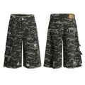 Camouflage casual shorts, cotton wide leg summer workwear burrs set, sizes S to 2XL