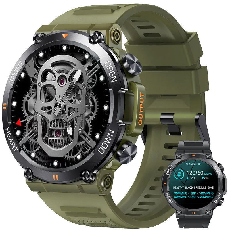 Smart watch with IPS screen and touch button, black gray or green colour options