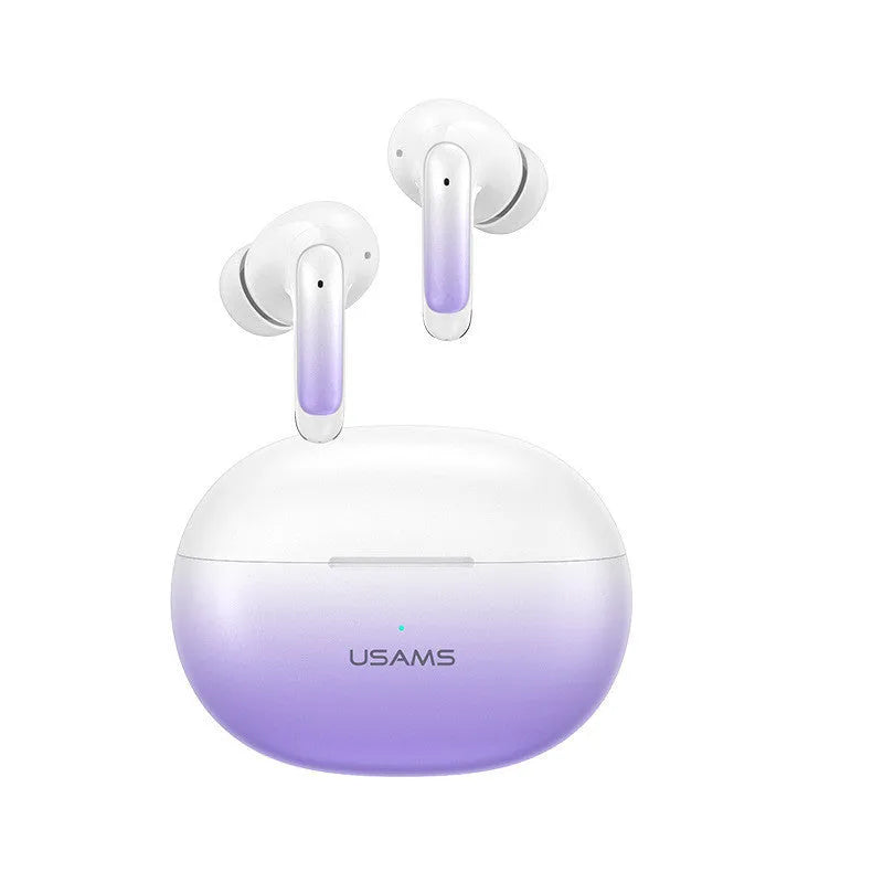 Wireless in-ear sports gaming Bluetooth headset in gradient blue colour.