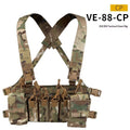 Camouflage nylon chest harness with accessory pouch in CP and Black CP, one size fits all