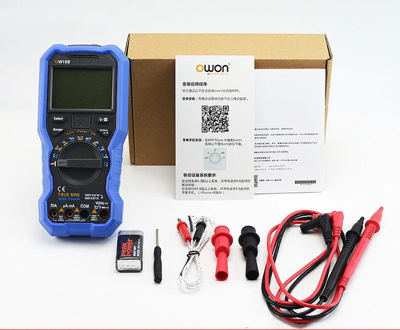 Handheld digital multimeter with NCV voltage detection and temperature measurement functions
