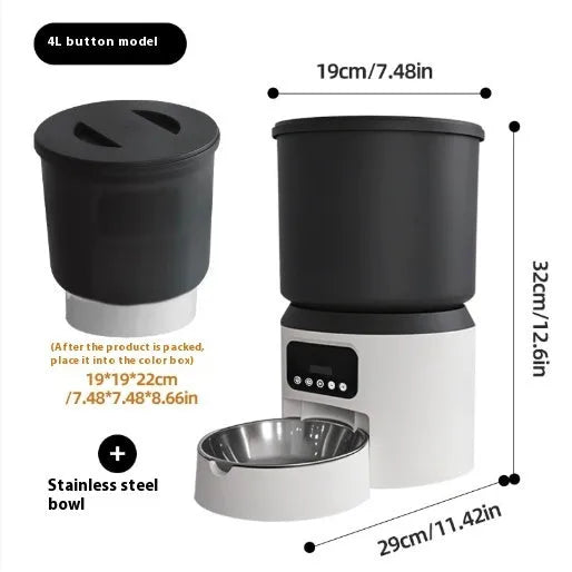 4L smart pet feeder with WiFi remote control and rotatable camera for cats and dogs
