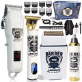 Rechargeable hair clipper with stainless steel cutter heads and 4-in-1 trimmer attachments