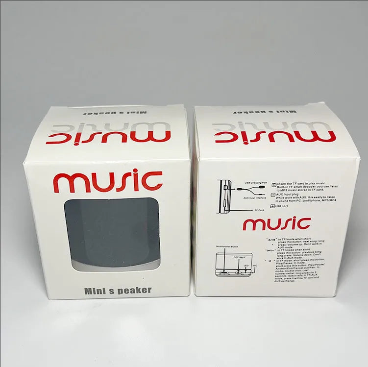 White A9 Mini Cracked Bluetooth Speaker with TF card slot and LED light