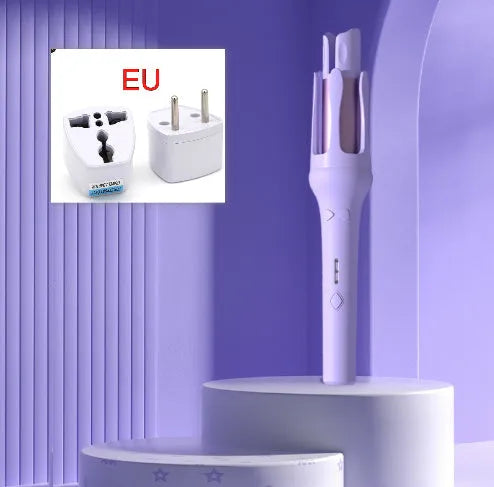 32mm automatic hair curler in white or chigo colours with pink, purple, beige, or green accents
