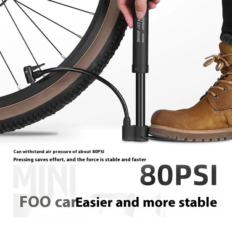 Mini Bicycle Tire Pump PP Material Built-in Steel Pipe Hand Pump for Mountain Bike Road Bike Tyre Inflation Tool Black Red Blue Yellow Free Size
