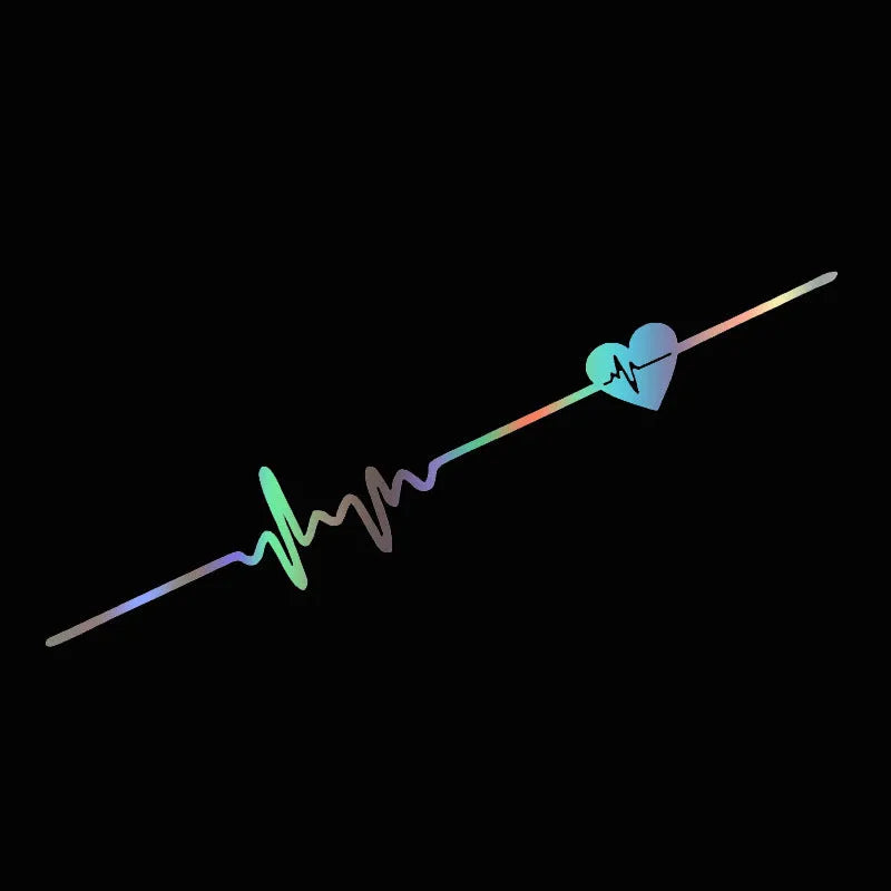 Car ECG creative heartbeat decorative bumper sticker in colour gradient design