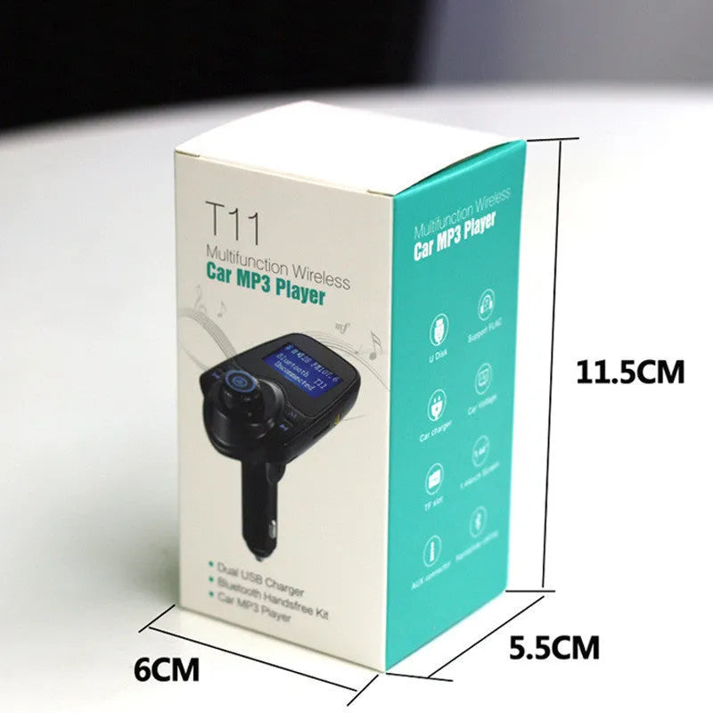Car audio video navigation FM transmitter with 1.3 inch monochrome screen and ABS casing